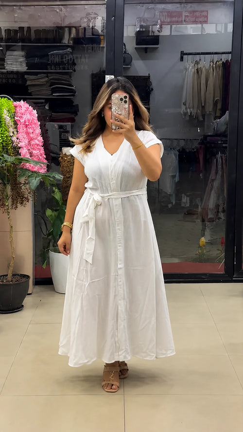 Aahana Pure Cotton Button Maxi Dress