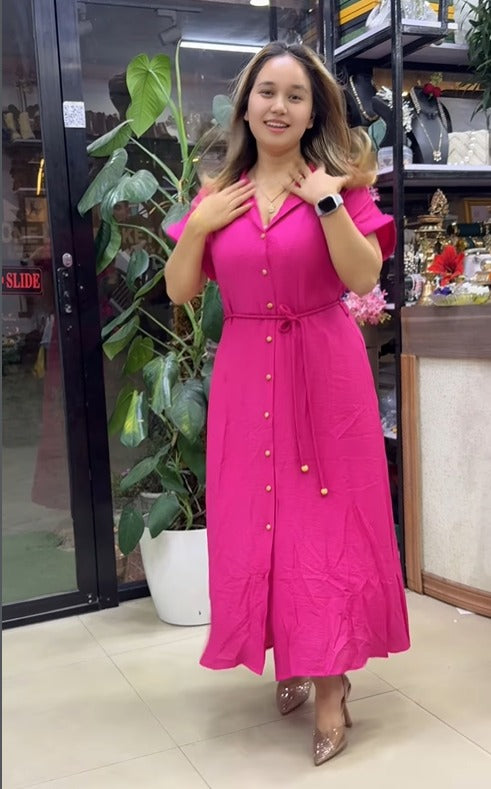 Pink Designer Rayon Dress