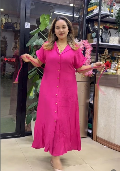 Pink Designer Rayon Dress