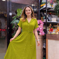 Green Designer Rayon Dress