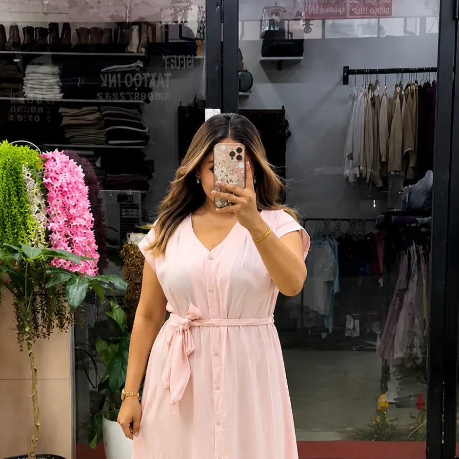 Aahana Pure Cotton Button Maxi Dress