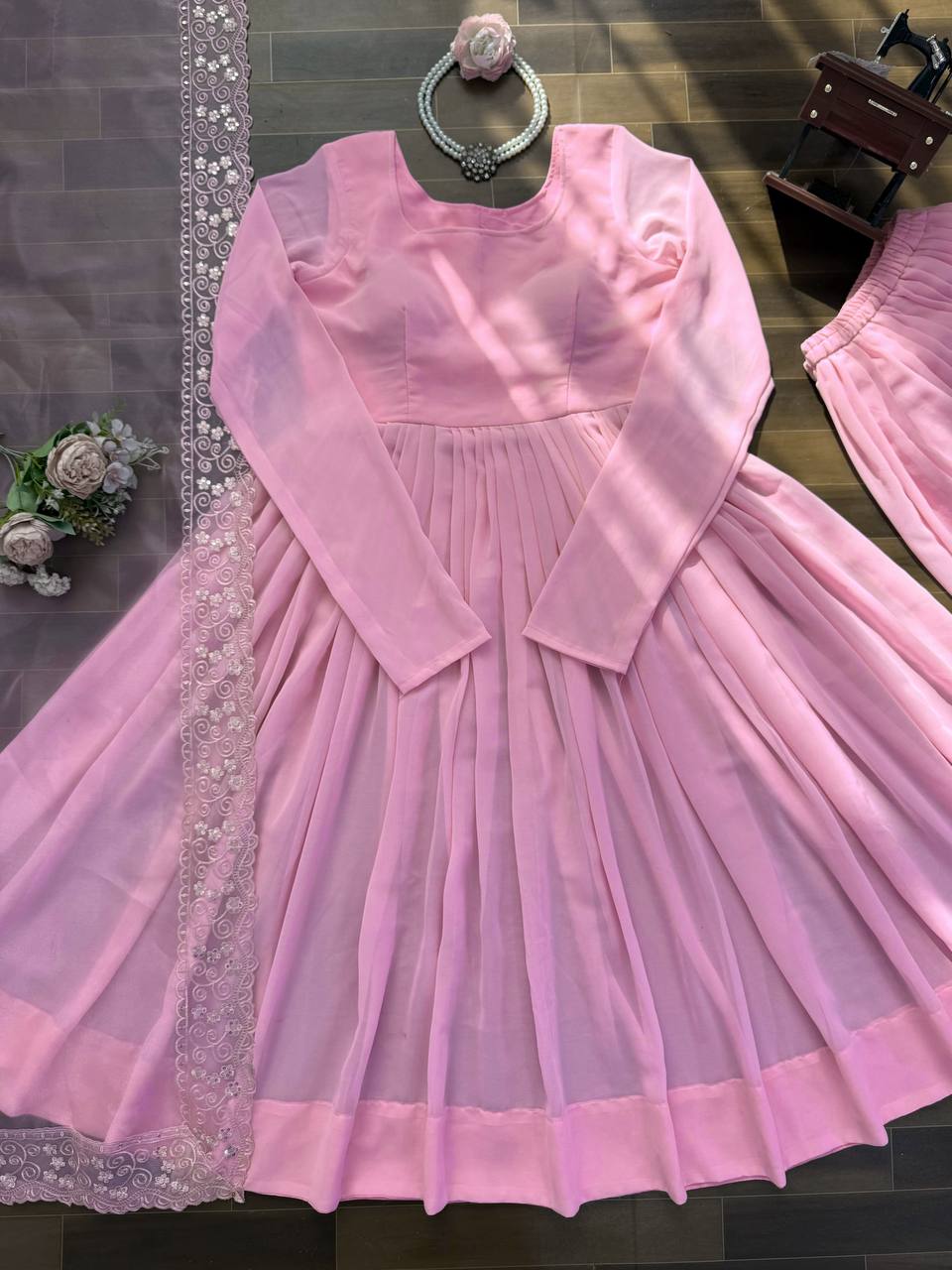 Blush Pink Royal Anarkali Set